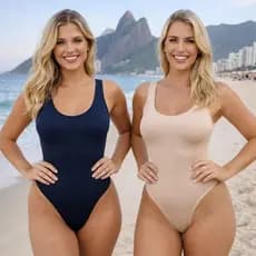 Kit 2 Maio de Suplex Forrado, Do P ao GG Preto ou Onça Roupa de Banho Piscina Parque Aquático