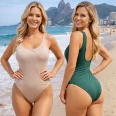 Kit  2 Body Maio Feminino Suplex Cavado Bori Alcinha Sem Bojo
