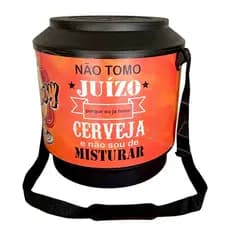 Cooler Caixa térmica Grande Redondo com Decoração Para 30 latas Alça