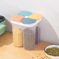 Pote Plástico com 4 Divisórias - Organizador de Alimentos para Cozinha--0534