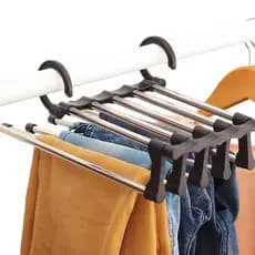 Cabide Multiuso Retrátil para Roupas em Geral - 5 Divisórias Inox
