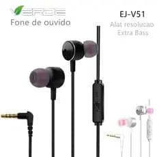 Fone De Ouvido VERDE EJ-v51 qualidade muito boa Extra BASS