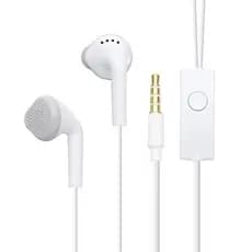 Fone de ouvido branco headset com fio e microfone, entrada de 3.5mm, para celular 120cm de fio