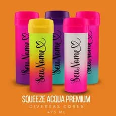 Garrafa Squeeze Personalizada 475ml Acqua Bio - Leve, Resistente e com Gravação de Nome!