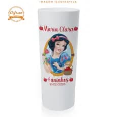 Copo Long Drink Acrílico Personalizado Branca de Neve – Lembrancinha de Festa Infantil