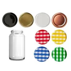 6 Pote de Vidro de 800ml, Az500, com Tampa Metálica de 74mm.