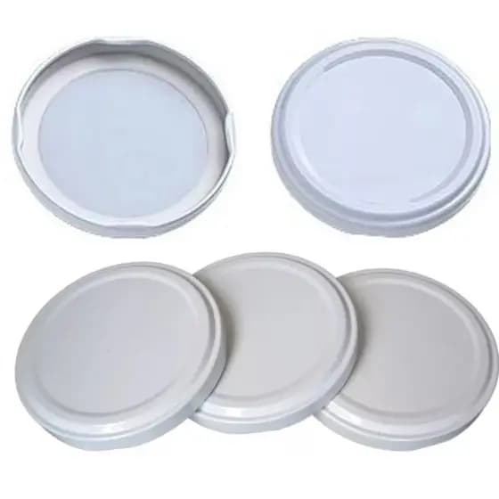 5 Tampas 74mm Metálica BRANCA. Ideal Para Pote de Vidro de 600 e 800ml de Conserva, Entre Outros.