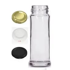 10 Potes de Vidro de 100ml, modelo 588, Tipo Alcaparras, Temperos e Condimentos, Com Tampa de Metal.