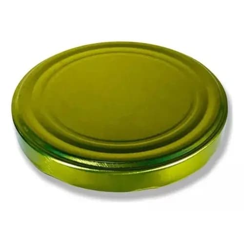 2 Tampas 113mm Metálica DOURADA. Ideal para pote grande de 03 Litros. Além de durável é confiável.