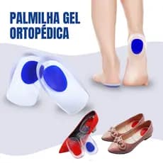 Conjunto 2 Palmilhas Silicone Gel Ortopédica Esporão Calcanheira Calcanhar Transparente Confortável Relaxante em sapatos