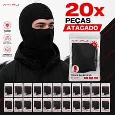 Kit 5 e 20 Atacado Touca Ninja Balaclava Maculina Feminina Térmica Proteção UV+50 Moto Frio Capacete