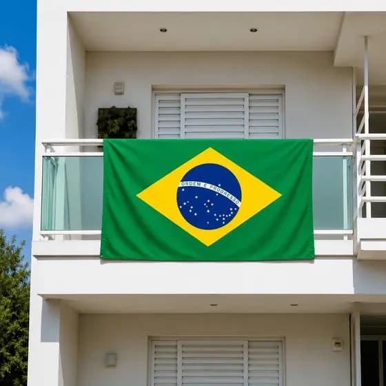 Bandeira Do Brasil Grande 180cmX120cm Copa do Mundo Eleição Reforçada  Bastão Metro Verde e Amarela