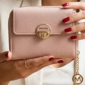 Carteira Feminina Pequena de Mão Bolsa com Zíper para Moedas Elegante Versátil Fashion Moda