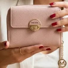 Carteira Feminina Pequena de Mão Bolsa com Zíper para Moedas Elegante Versátil Fashion Moda