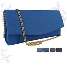 Bolsa Jeans  Feminina Transversal Alça Corrente Moda Fashion Atual