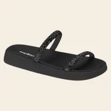 Sandália Papete Feminina Moleca Gliter Plataforma Conforto