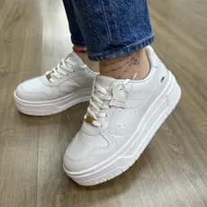 Tenis Branco Plataforma  Alta - Couro Legítimo ORIGINAL DAKOTA