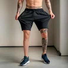 Bermuda Masculina Slim Fit Esportiva Fitness Com Elastano