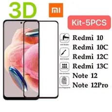 Película de vidro 3D Xiaomi Redmi Todos os modelos 10 Redmi 10c Redmi 12C Redmi 13C NOTE 12 NOTE 12PRO