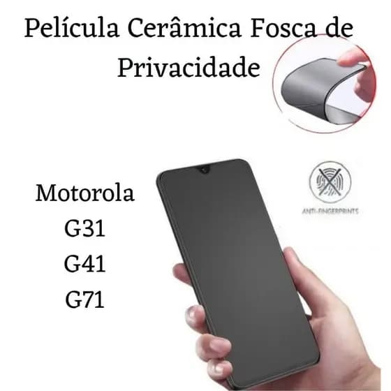 Película de Cerâmica Fosca Privacidade Motorola Moto G31 / G41 / G71