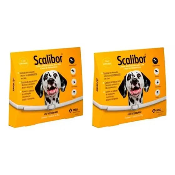 Kit 2 Coleira Scalibor 65cm Leishmaniose Antipulgas Msd