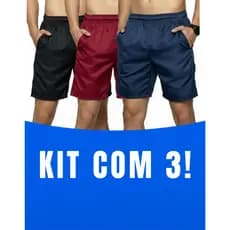 Kit 3 Short Bermuda Mauricinho Tactel Masculino Moda Praia Bermuda Treino Corrida Verão Fitness