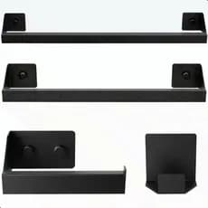 Kit Acessórios Para Banheiro Preto 4 Peças Master Slim DF
