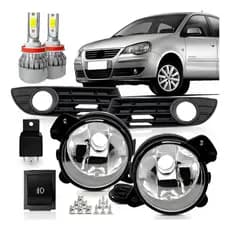 Kit Farol Milha Neblina Polo 2007 A 09 2010 11 Super Led Branco
