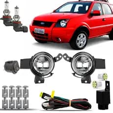 Kit Farol Auxiliar Neblina Milha Farolete Completo Ford Ecosport 2003 2004 2005 2006 2007 2008 2009 2010 2011 2012 2013