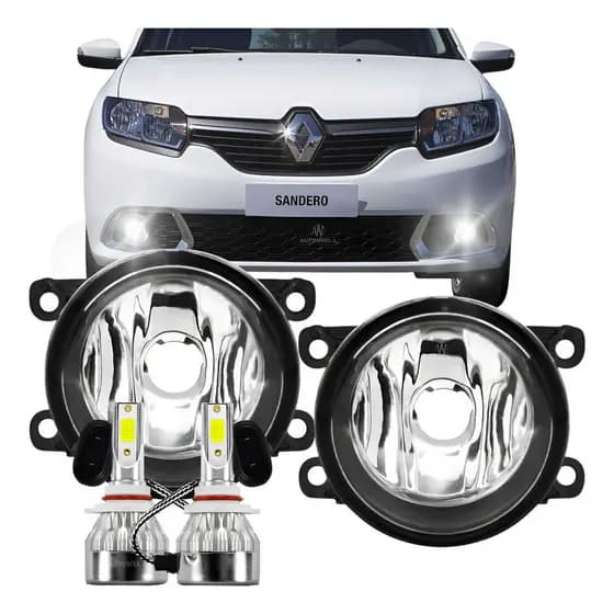Par Farol Milha + Lâmpadas Led Sandero Logan 2008 Até 2022