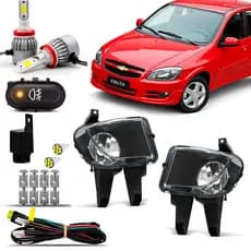 Kit Farol Milha Neblina Farolete Auxiliar Cibie Completo Celtinha Celta Prisma 2007 08 09 10 2011 Botao Original Led 6K