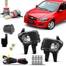 Kit Farol Milha Neblina Farolete Auxiliar Cibie Completo Celtinha Celta Prisma 2007 08 09 10 11 12 13 14 2015 Super Led