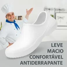 Sapato para Cozinheiro Cozinheira Sapato Feminino Hospitalar Unissex Limpeza Cozinha