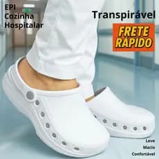 Sapato Hospitalar Fechado Profissional Lançamento Uniforme EPI Babuche Leve