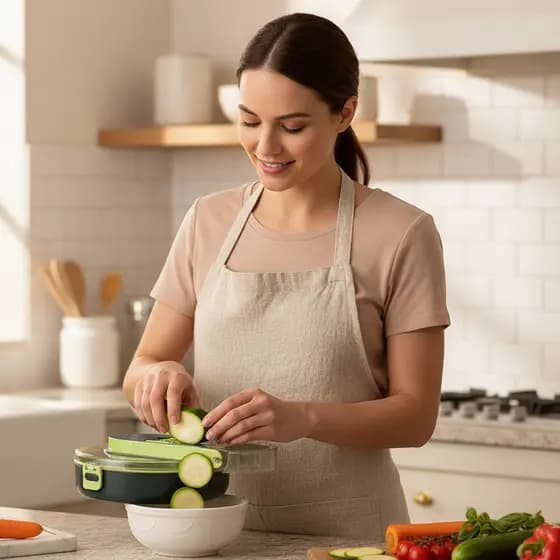 Ralador Cortador Fatiador Legumes Mandoline Redondo 15 Peças Salada Batata Cenoura Queijo Aço Inox Manual Cozinha