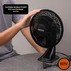 Ventilador Mesa Portátil Oscilante Silencioso Ar Circulador 127V ou 220V Resfriamento Ambiente