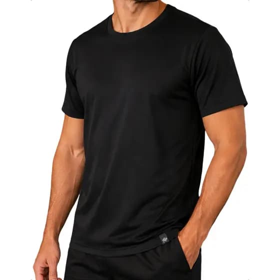 Camiseta Dry Fit Masculina Preta Academia Treino Casual Manga Curta Premium