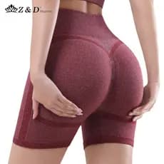 Shorts Fitness Feminino Cintura Alta Academia Levanta Bumbum Sem Costura