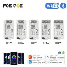 Casa Inteligente LED Luz De Tira RGB Controlador Wifi Para DC12-24V CCT RGBW Controle Bluetooth Dimmer
