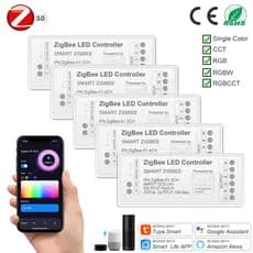 Controlador de Fita LED 5V/12V/24V Tuya Zigbee/WiFi Dimmer para Compatível com Alexa e Google Home