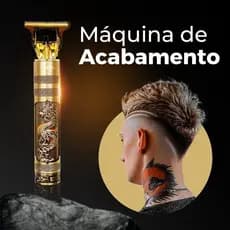 Máquina Profissional Dragão Acabamento Sem Fio Cabelo Barba Pezinho Personalizada Com Limitador de Lamina Ajustável Recarregável 4 Pentes Óleo Escovinha Kit Conjunto Aparador Acabamento