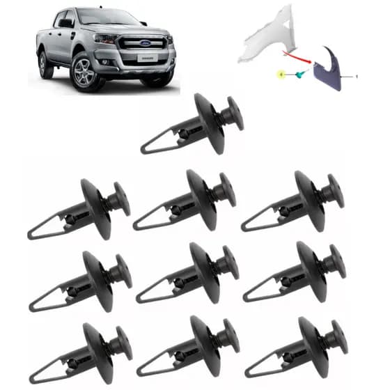 KIT COM 10 PRESILHA DO PARA-BARRO FORD RANGER 2013 A 2023