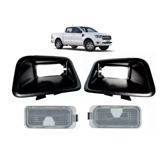 Par Molduras E Lanterna Da Luz Placa Ford Ranger 2013 A 2022