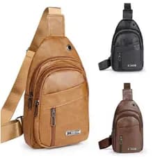 Bolsa transversal de couro unissex