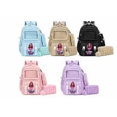 Mochila Emilly Vick de grande capacidade + Estojo