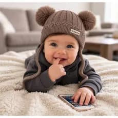 Touca Infantil Inverno - ANTIALÉRCA - 0 a 5 meses Quente e Confortável