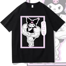Camiseta Camisa Unissex Academia Eu Treino Fofo Kuromi Gótica Lançamento