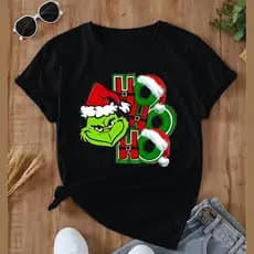 Blusa Camiseta Básica Algodão Premium Unissex Grinch Natal HoHoHo