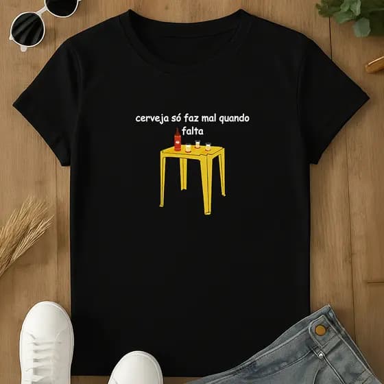 Blusa Básica Unissex T-Shirt Cerveja Tendência Verão Camiseta Estampada