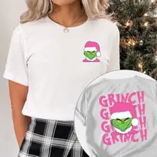 Camiseta T-Shirt Feminina Natal Grinch Blusa 100% Algodão Lançamento